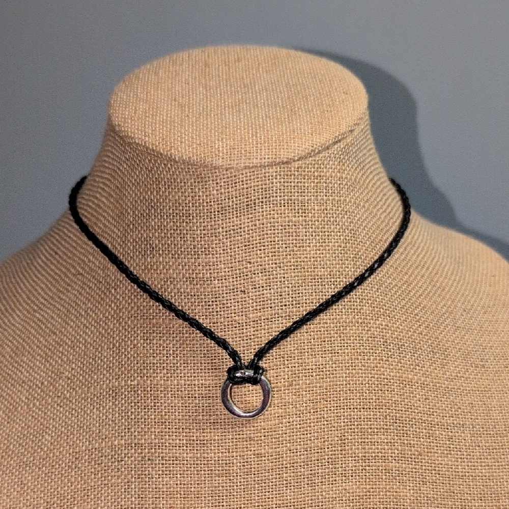 Sterling Silver 925 Circle Shape Pendant Necklace